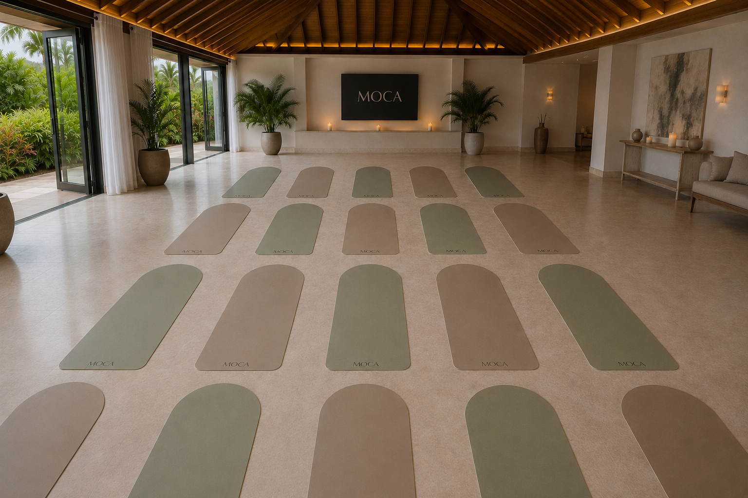 Alquiler de esterillas de yoga pilates barre para eventos y retiros, yoga mats rental for brand events 